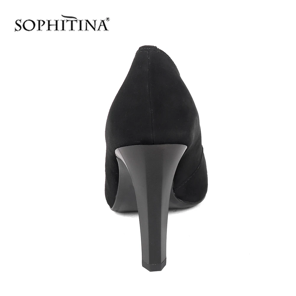 SOPHITINA/Классические однотонные туфли-лодочки замшевые туфли на высоком