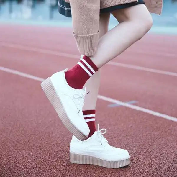 3/5 пар женские классические ретро-коньки в стиле Харадзюку | Женская одежда