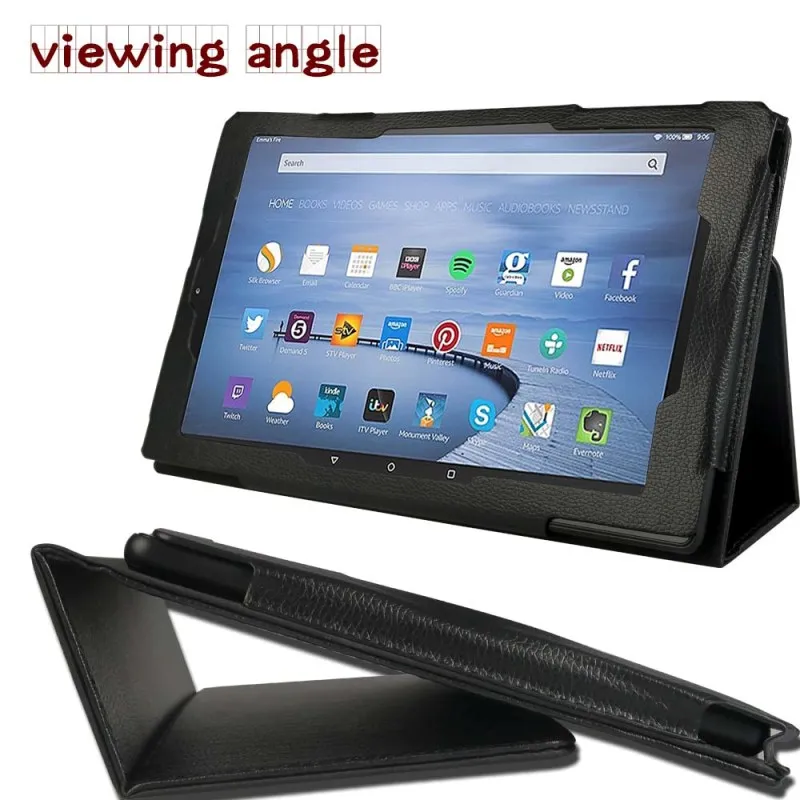 KK&LL для Amazon Fire HD 10(7/5 поколение, / выпуск) Bluetooth клавиатура+ умный планшет кожаный чехол-книжка