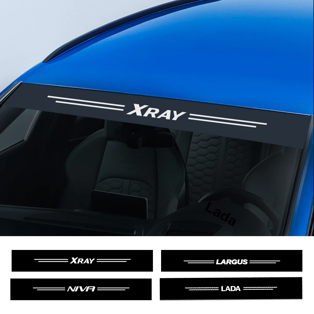 Фото Автомобильные виниловые наклейки на лобовое стекло для Lada Xray Largus Granta Niva Motor