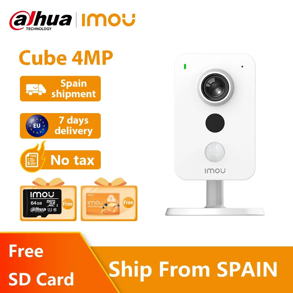 Dahua imou Cube 4mp 1080P Wifi IP камера видеонаблюдения двусторонняя аудиосвязь интерфейс внешней сигнализации пассивный ИК-датчик аудиодетектор - изображение