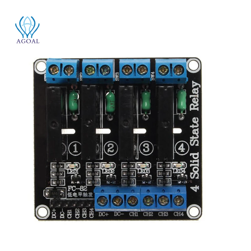 Твердотельное реле 5 В 4 канальное высокого уровня триггерный модуль|Печатные