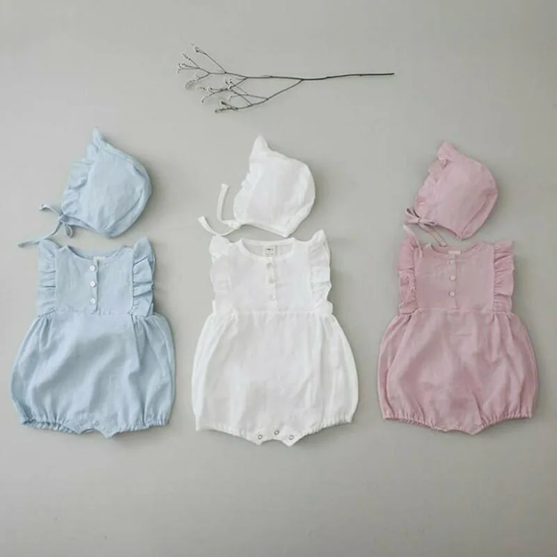 

Комбинезон без рукавов, с кружевом, с шапочкой