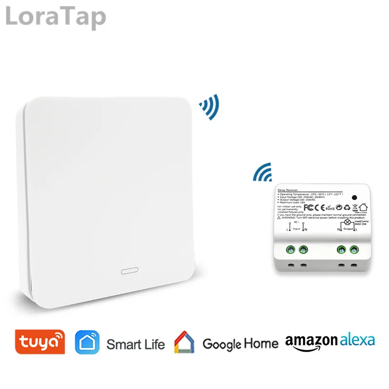 Tuya Smart Life WiFi переключатель с RF Kinetic автономный пульт дистанционного управления беспроводной переключатель, Alexa Echo Google Home Голосовое управление