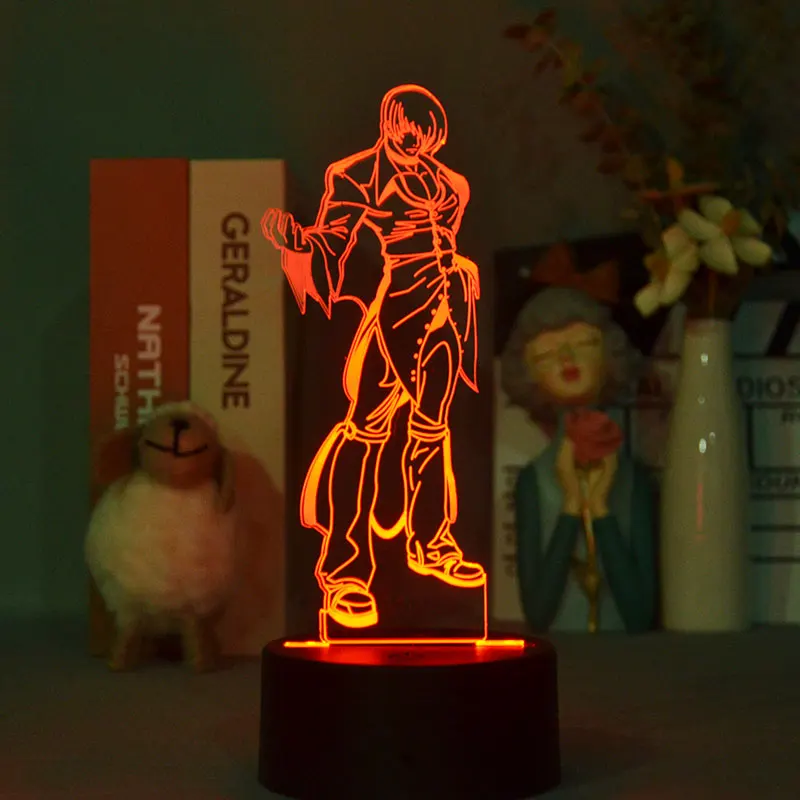 

Game IORI Yagami Fighters Acrylic Figure 3D Illusion Lamp LED Color Change Night Light Fans Creative Gift Bedroom Anime Decor