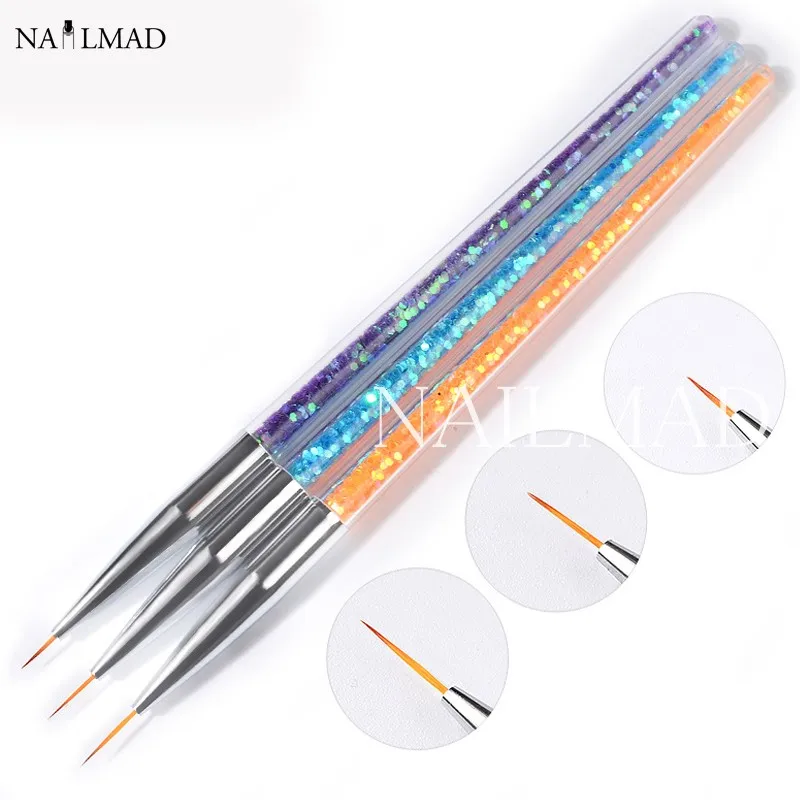 Набор кистей для маникюра 3 шт./компл. набор 7 мм/9 мм/11 мм|nail brush set|nail brushnail design brushes |