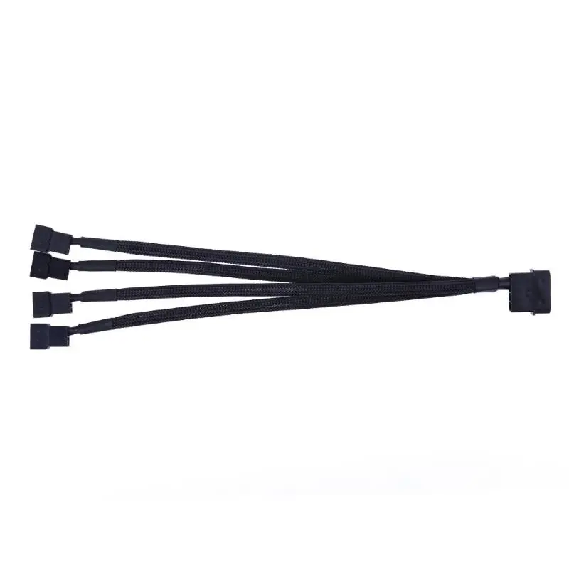 4pin IDE Molex в 4-портовый 3-контактный/4-контактный разъем питания с черными рукавами