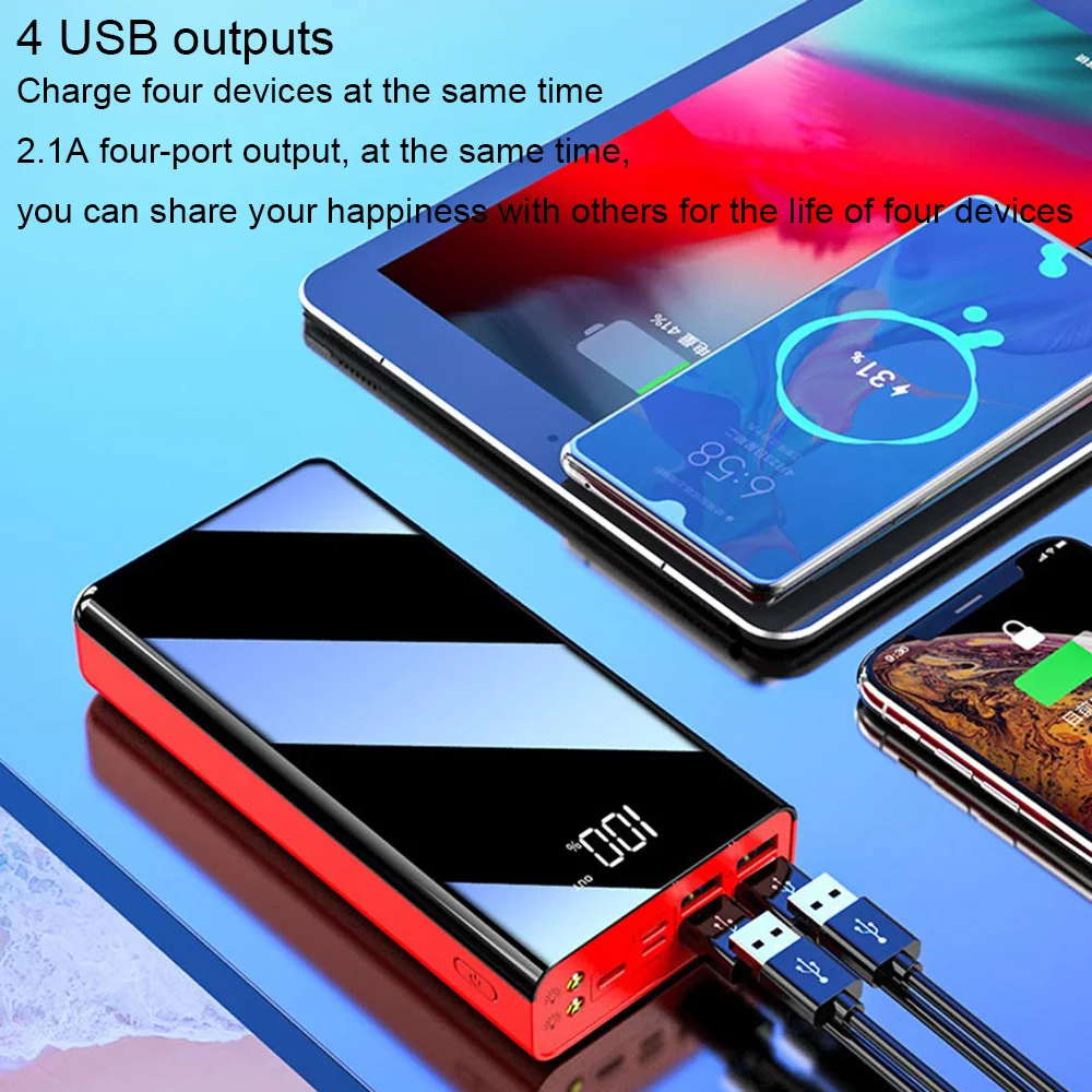 PINZHENG 50000mAh внешний аккумулятор для iPhone 11 LED дисплей полный экран Портативное
