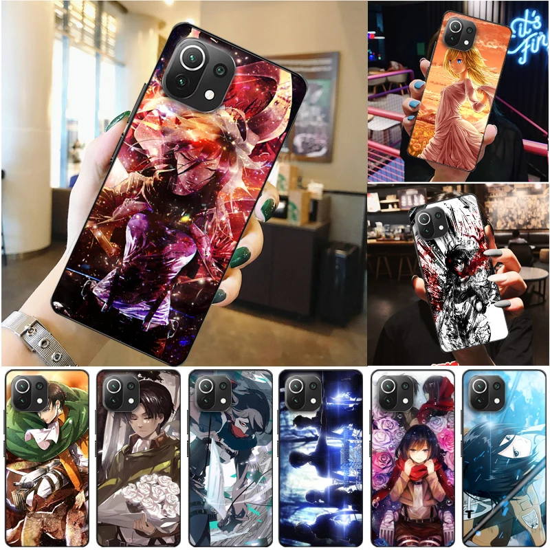 

Attack On Titan Mikasa Ackerman Armin Arlert Levi Eren Jager Phone Case For Xiaomi 11 Lite Pro Ultra Coque Cases Funda Soft TPU