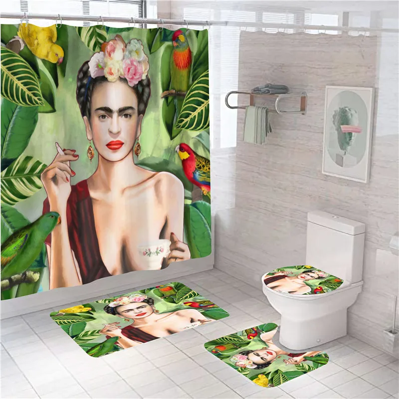 sexy african women print shower curtain waterproof bathroom set shower curtains rugs anti slip bath mats soft carpets home decor free global shipping