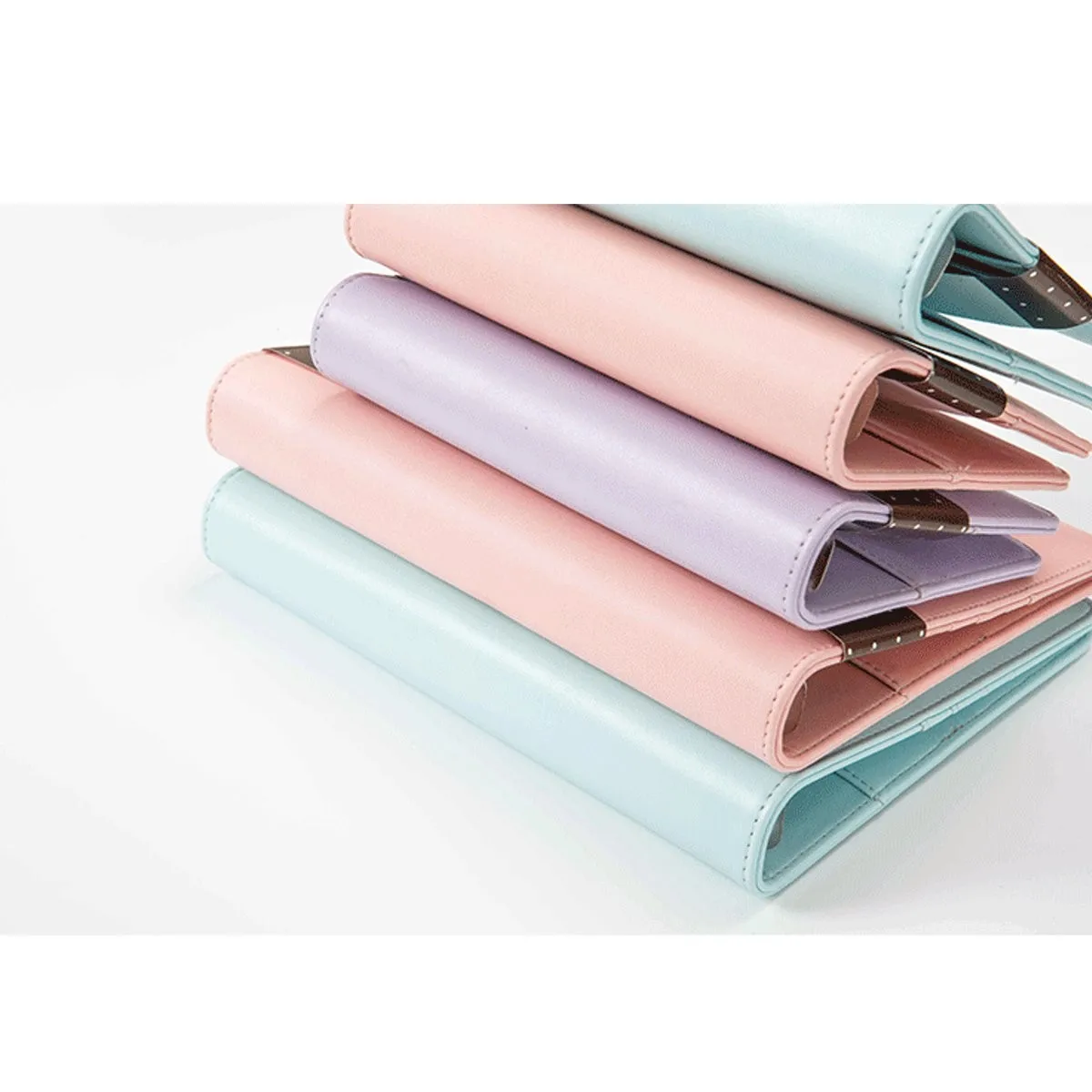 

3 colors Candy Color A6 Leather Loose Leaf Notebook Weekly Monthly Planner Diary Lined Notepad Agenda Ring Binder Organizer