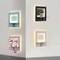 modern led wall lamps for living room wall light stair wall deco wall sconce sofa backside with shelf luminaire