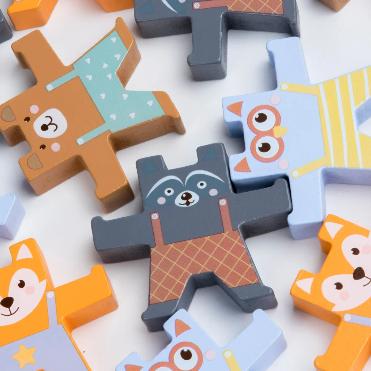 

Kabi Wooden Bear Balance Toys 0.47 Children's Building Blocks Assembled Jenga Early Education and Wisdom Hand-Eye Coordination