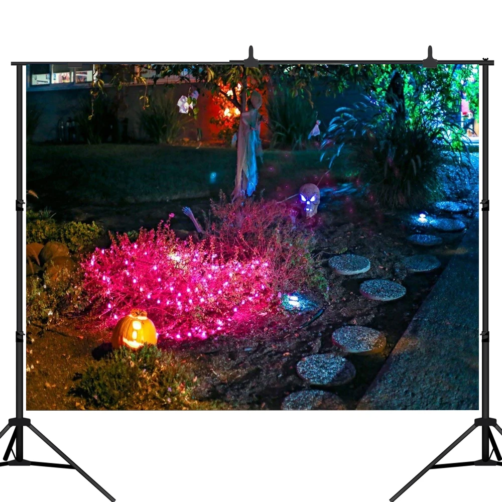 

Lyavshi Photographic Backgrounds street Terrible Pumpkin light Theme Halloween Party Photography Backdrops For Photo Studio