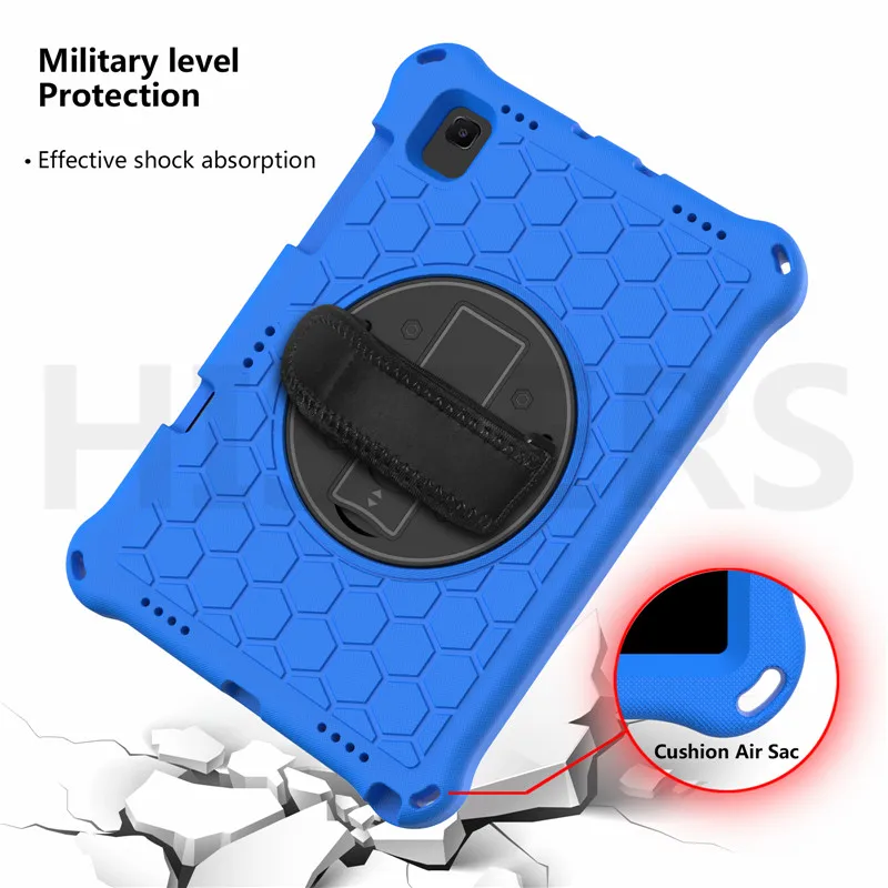 

Hand-held Shockproof Cover Case For Samsung Galaxy Tab S6 Lite 10.4" SM-P610 SM-P615 with Shoulder Strap & Rotative Kickstand