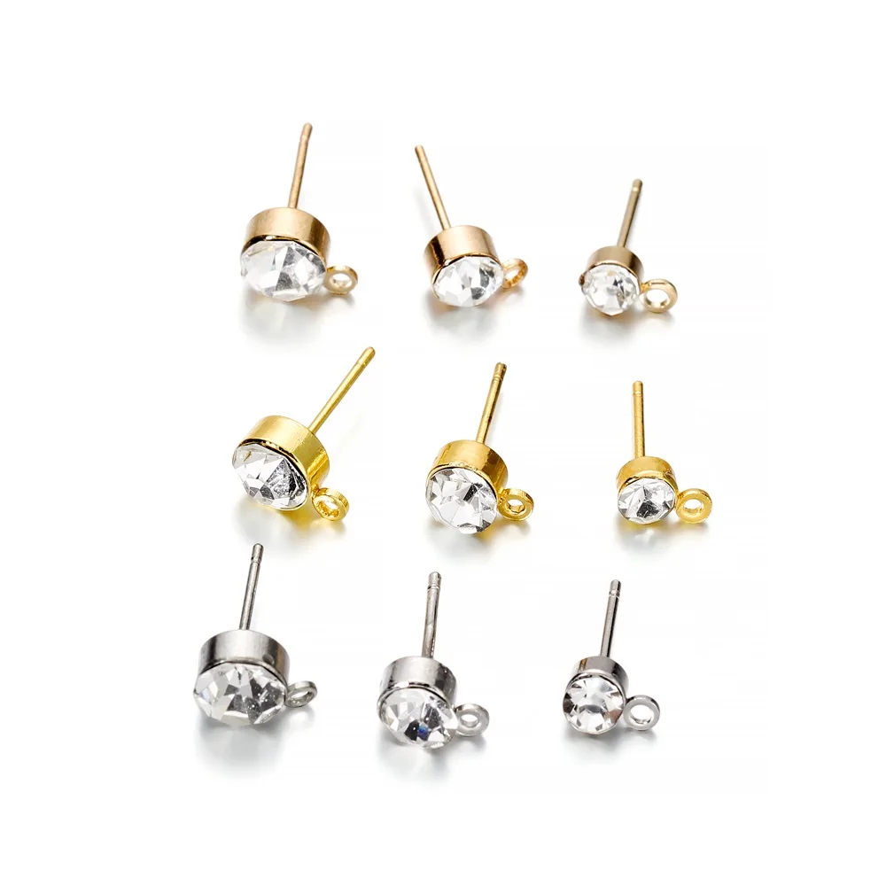 Стразы для ушей с крючком 50 шт. 4 5 6 мм компоненты сделай сам сережек Ювелирная