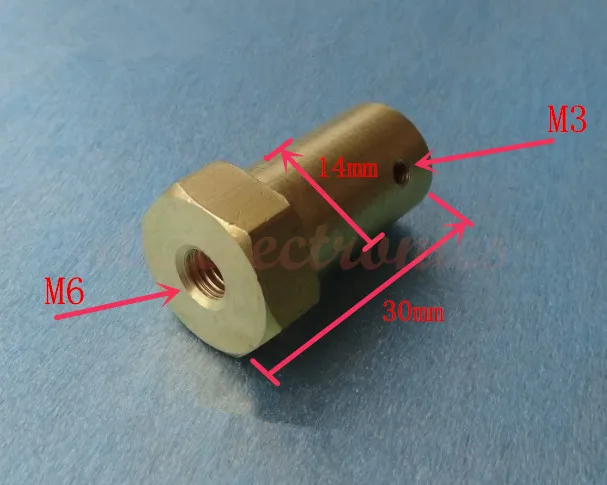 Переходник с шестигранной муфтой 30 мм внутренняя муфта переключения 6/8 медный
