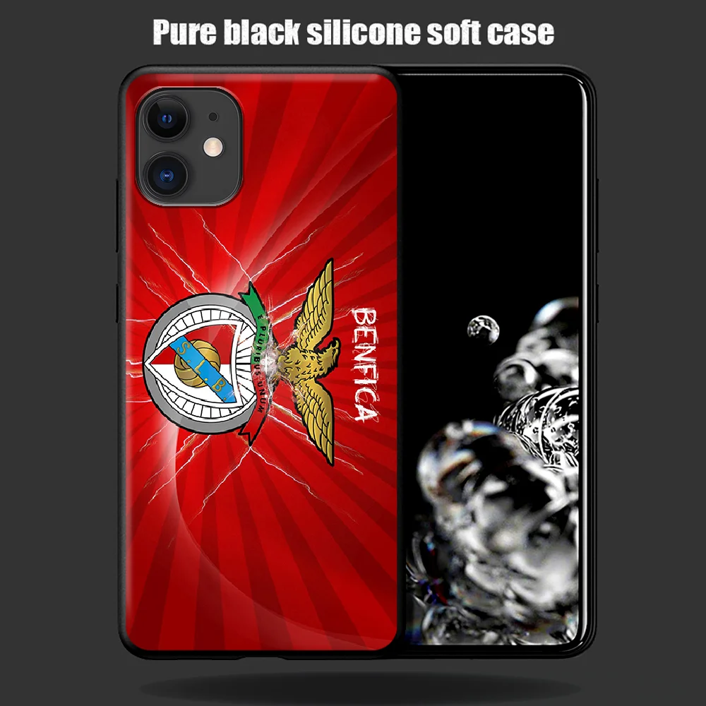 

Portugal Benfica Soccer Phone Case For Iphone 5 5S SE 2020 6 6S 7 8 Plus 11 12 Mini X XS XR Pro Max black Etui Pretty Shell