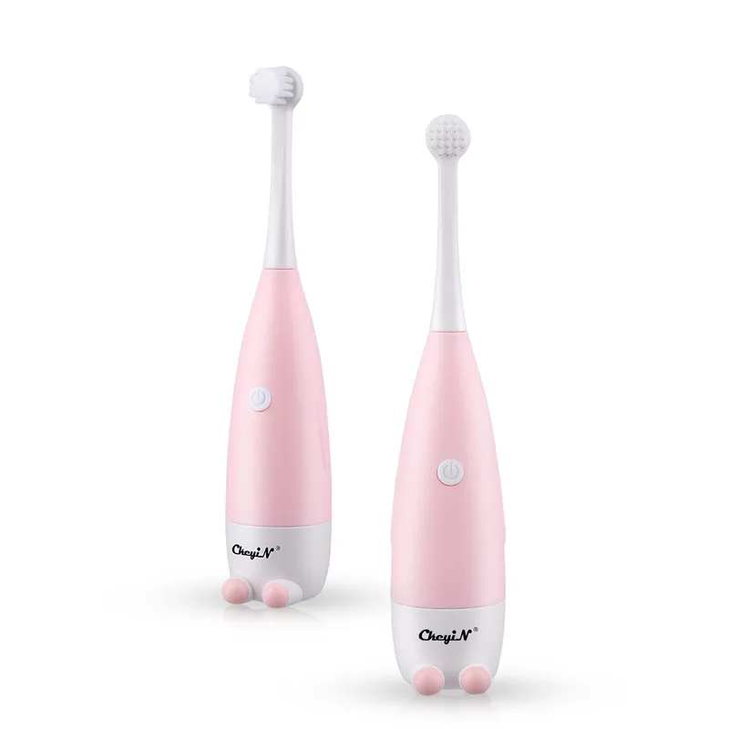 

CkeyiN Battery Operated Kids Toothbrush Sonic Soft Bristle Toothbrush Waterproof Teeth Cleaner for 3-15 Year Old Child Oral Care