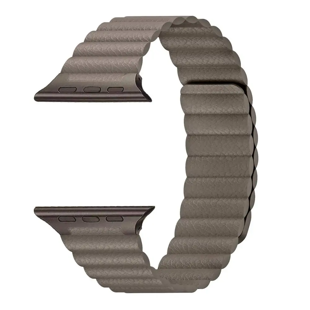 Saddle Brown Ремешок из натуральной кожи для Apple Watch 38 мм 40 мм 42 мм 44 мм ремешок для iwatch серии 4 3 2 1 Регулируемый магнитный браслет на запястье - Цвет ремешка: Saddle Brown