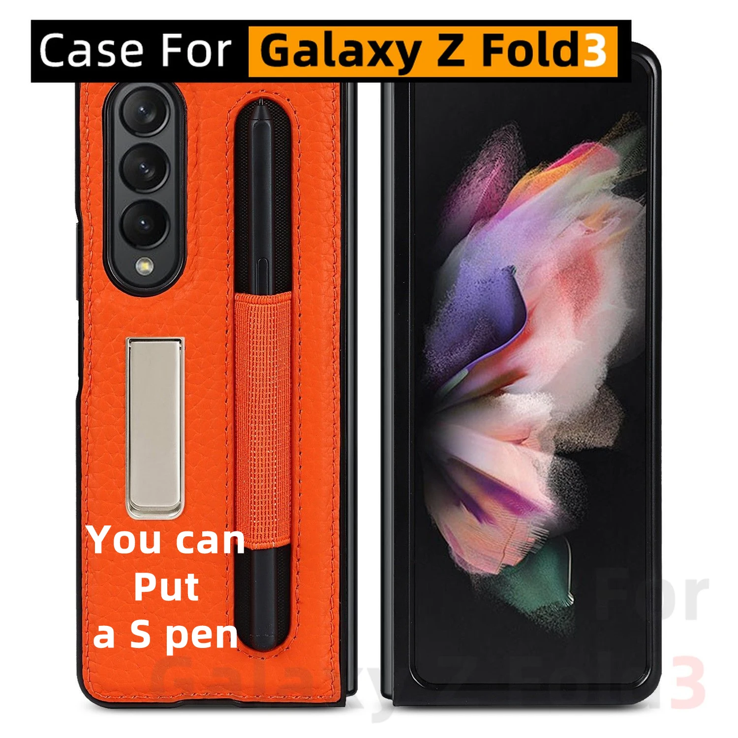 Чехол для Galaxy Z Fold 3 с S-держателем ручки W22 защитный чехол Samsung Fold3 s-слотом |