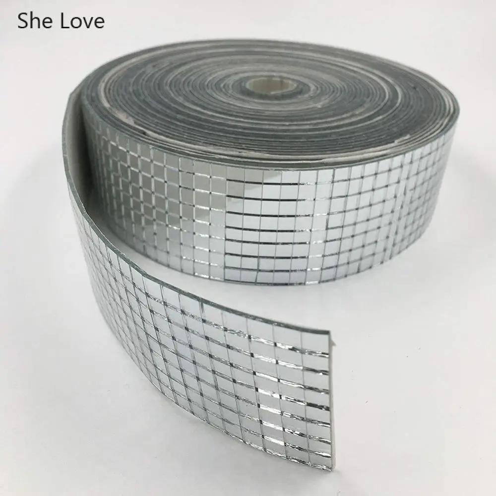 1 She Love 1 рулон самоклеящаяся квадратная стеклянная зеркальная мозаичная плитка для поделок на стену ручной работы украшение дома - Цвет: 1