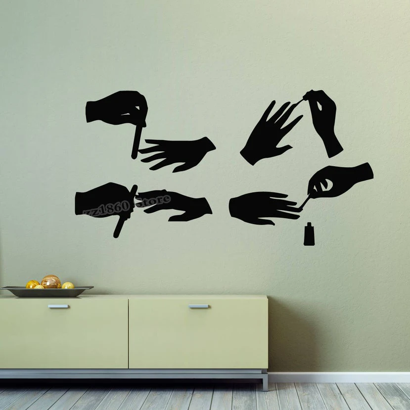 

Nail Polish Set Wall Decals Nail Salon Set Nail Manicure Wall Sticker Nail Design Wall Decor Vinyl Nail Salon Decor Mural B661