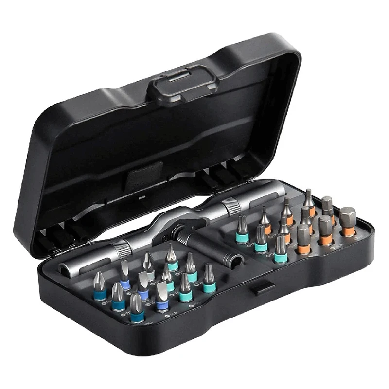 

Rotating Screwdriver Kit 24pcs Household Multifuctional Ratchet Screwdriver Set with Detachable Handle 66CY