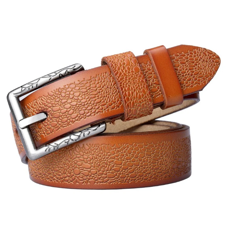 

JXQBSYDK Luxury Belts for Women High Quality Gravel Texture Design Female Pin Buckle Fashion Leather Belts