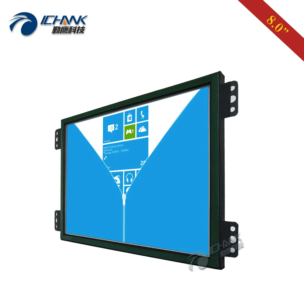 ZK080TN-LR2/8 &quotдюймовый 1024x768 IPS Экран с байонетным коаксиальным разъемом VGA HDMI