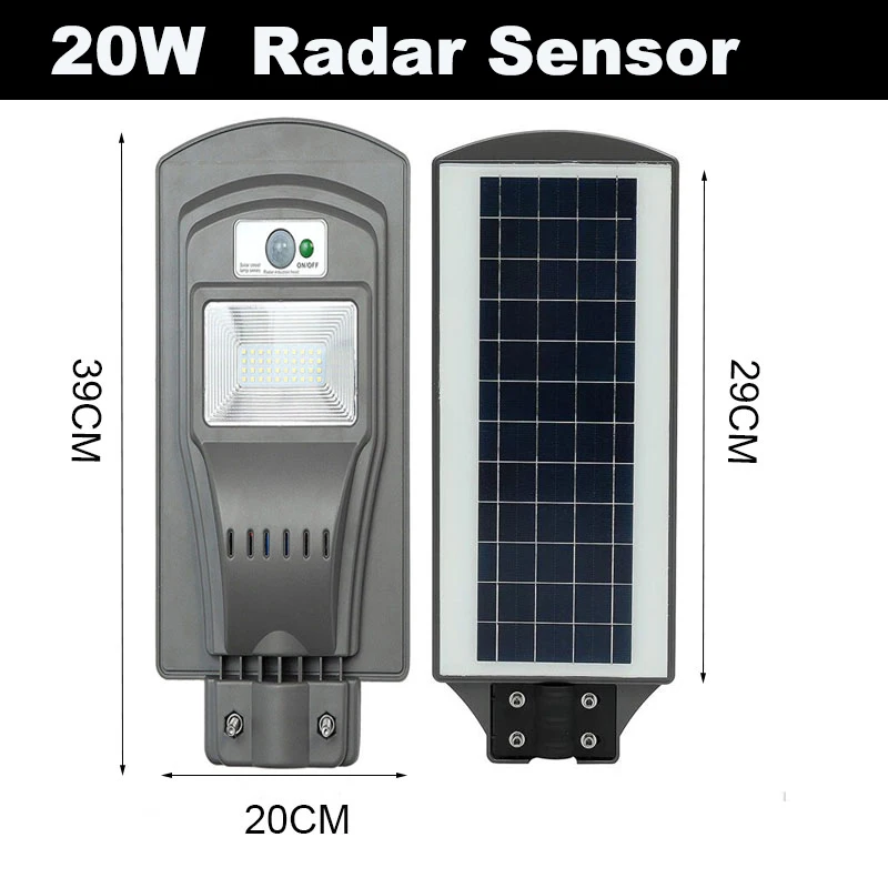 20W Radar Sensor Beylsion 20 Вт радар Сенсор светодиодный уличный светильник солнечный садовый светильник солнечный светильник уличный Солнечный светодиодный светильник на солнечной батарее для открытый двор - Испускаемый цвет: 20W Radar Sensor
