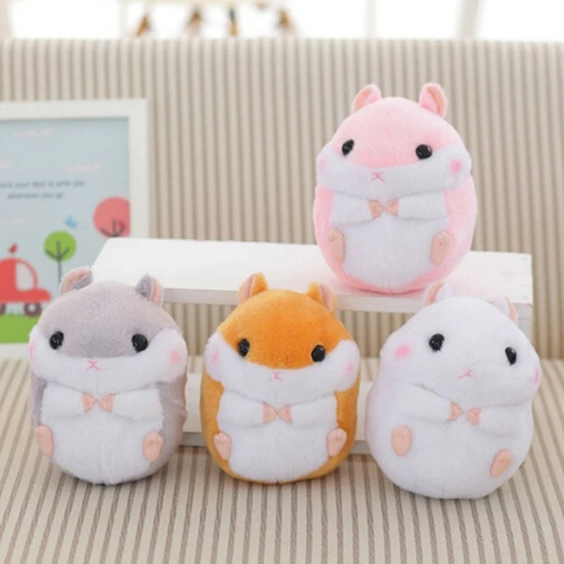 

Baby Kids Kawaii Cute Soft Pom Plush Cartoon Animal Small Hamster KeyChain Toy Doll Key Chain Stuffed Mouse Toy