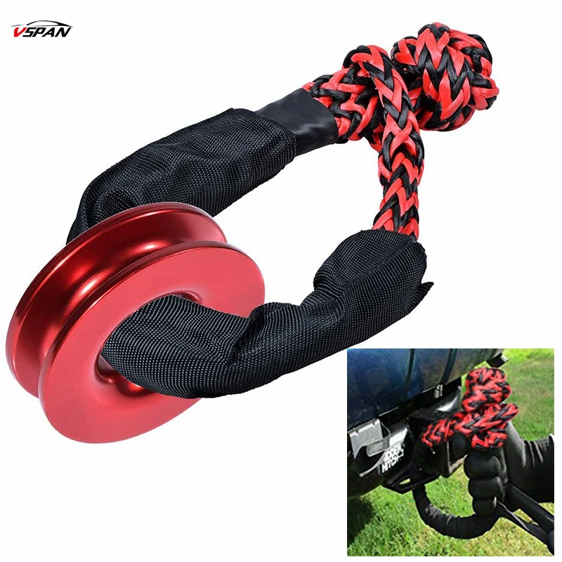 

2021 New Synthetic Soft Shackle with Recovery Ring 40,000lbs Breaking Strength UHMWPE Rope Shackle for Sailing SUV ATV 4x4 Truck