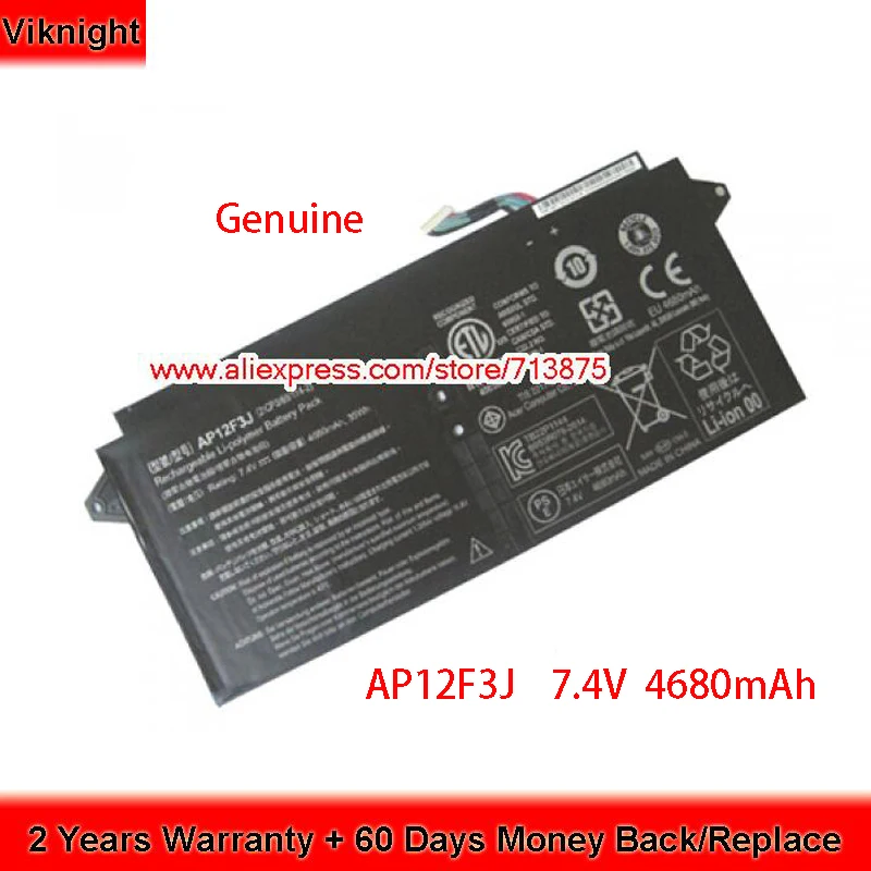 Оригинальный Аккумулятор 7 4 V 4680mAh AP12F3J для ноутбука ACER Aspire S7 391|Аккумуляторы