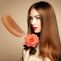 1pcs natural wide tooth wood comb peach wood no static massage hair health comb hair styling tools hot selling