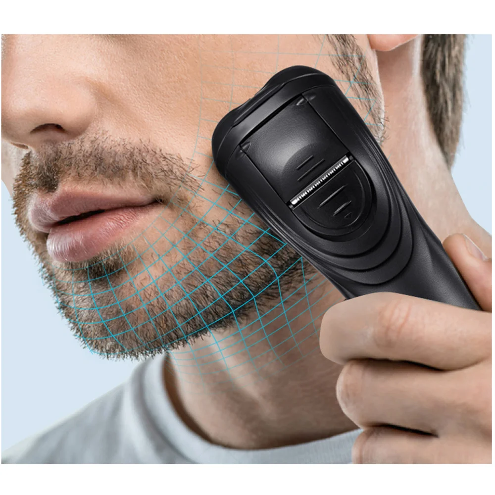 

3D Electric Rechargeable Shaver Men Razor 3 Blades with Beard Trimmer Cutting Machine For Shaving