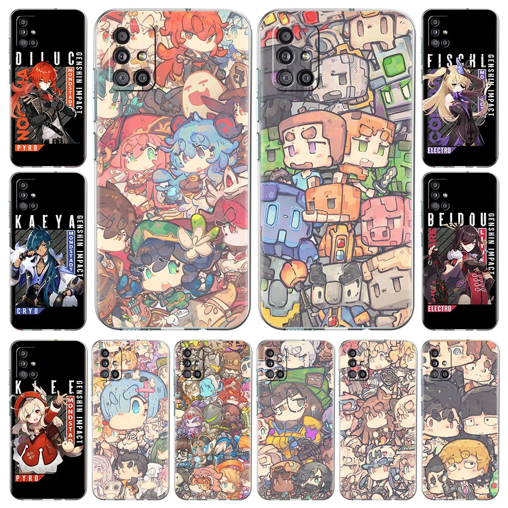 

Genshin Impact Hot Anime Games Phone Case For Samsung Galaxy A51 A71 A21S A12 A11 A31 A41 A52 A32 5G A72 A01 Clear Soft Cover