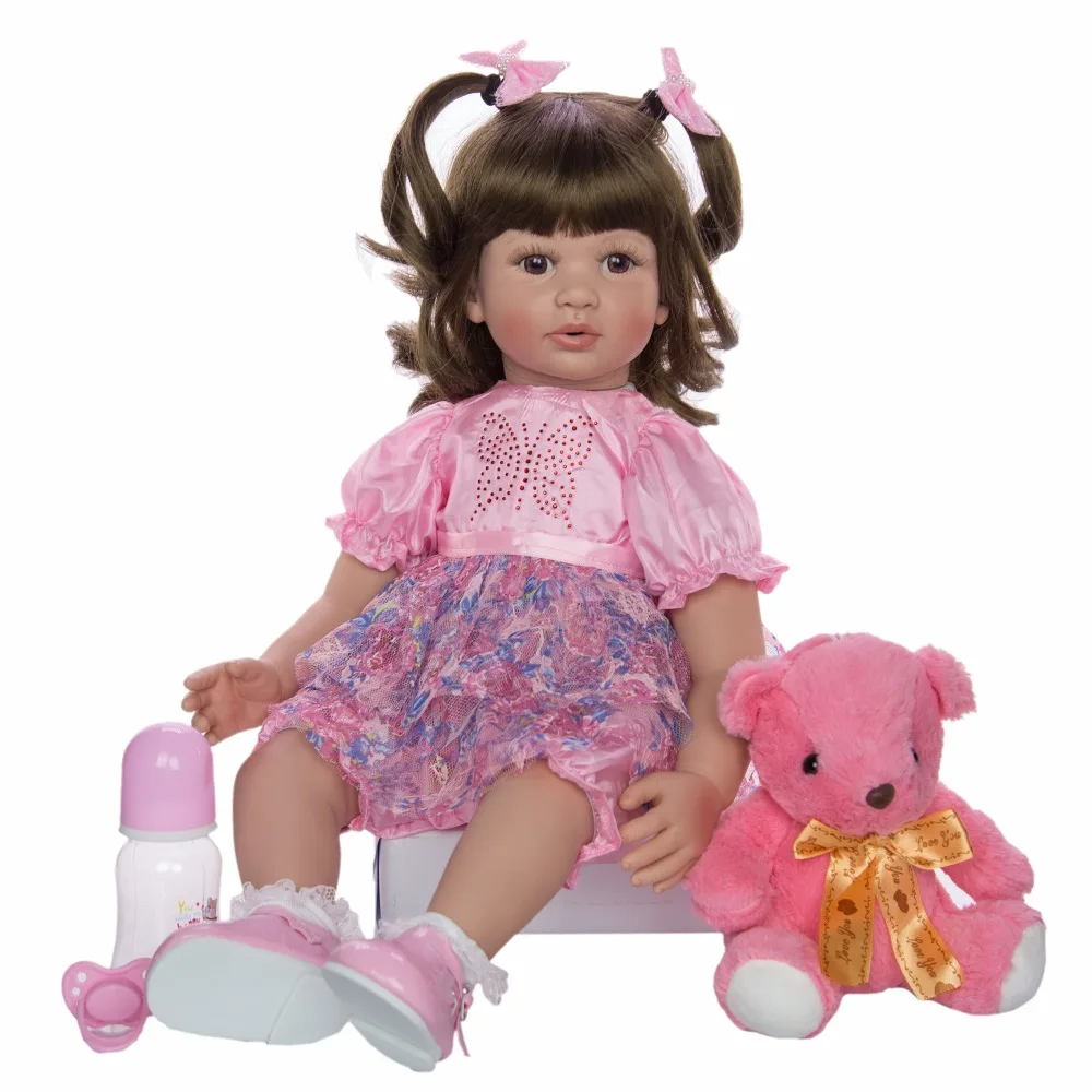 

60cm Big Size Reborn Toddler Doll Toy Lifelike Vinyl Princess Baby With Unicorn Cloth Body Alive Bebe Girl Birthday Gift