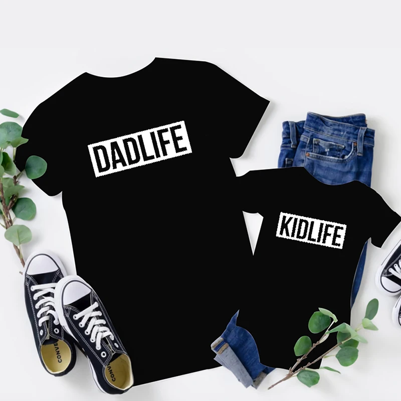 Футболки для папы и ребенка одежда Отца Сына одинаковые наряды на День отца