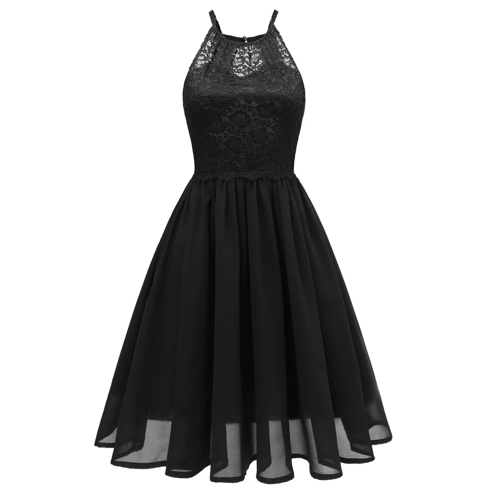 На тонких бретельках Винтаж готика черный платье туника летнее De Bal Courte для