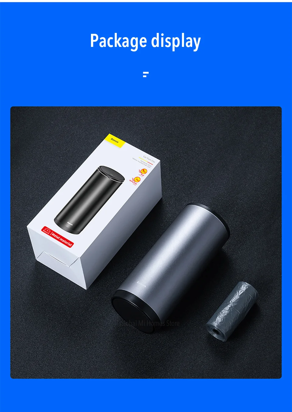 Xiaomi Youpin BASEUS автомобильный мусорный бак планшет Авто Органайзер сумка для хранения автомобиля мусорный ящик, мусорная корзина пепельница аксессуары в автомобиле