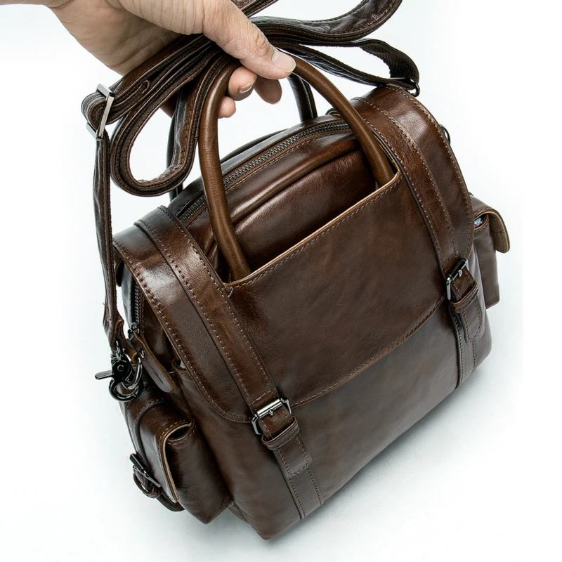 

Luxury Business Plaid Backpack Men Women's Genuine Leather Backpack Unisex High Quality Backpacks for Men Backpacks Woman