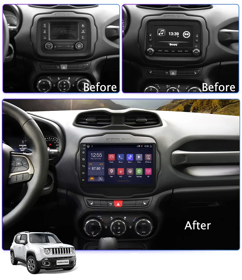 Android 9 0 ips автомобильный dvd для JEEP Renegade радио 2016 2017 мультимедийный плеер gps Радио