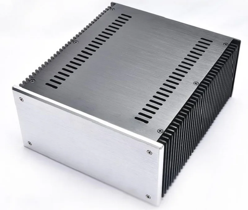 BRZHIFI BZ2412B алюминиевый чехол с двойным радиатором для усилителя мощности класса A - Цвет: Blank silver