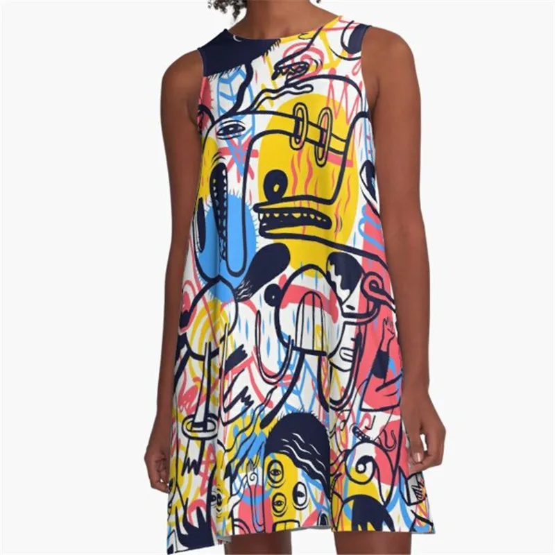 

Fashion Women summer dresses Koi fish oriental Printed A-Line Boho Dress for women harajuku Sexy ladies mini short beach dress