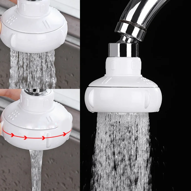 2 Modes Pressurized Faucet Aerator Stainless Steel ABS Water Tap Filter 360 Degrees Rotation Splash-proof Faucets Extender