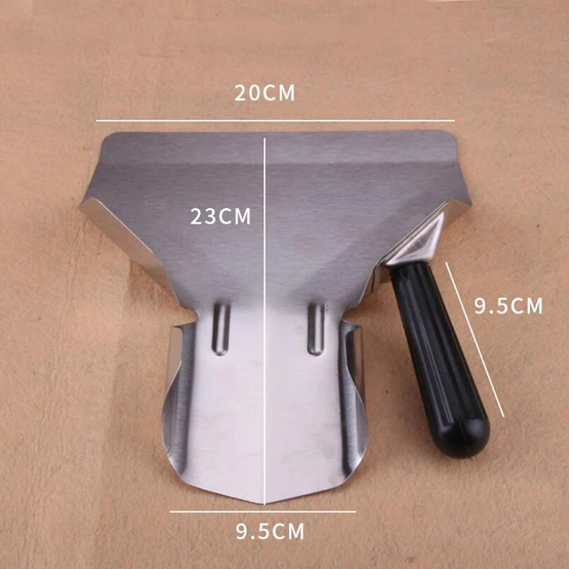 

Useful Chip Scoop Food French Fries Shovel Fry Scoop With Handles Grip Stainless Steel Shovel Fry Scoop Kitchen Packaging Tools