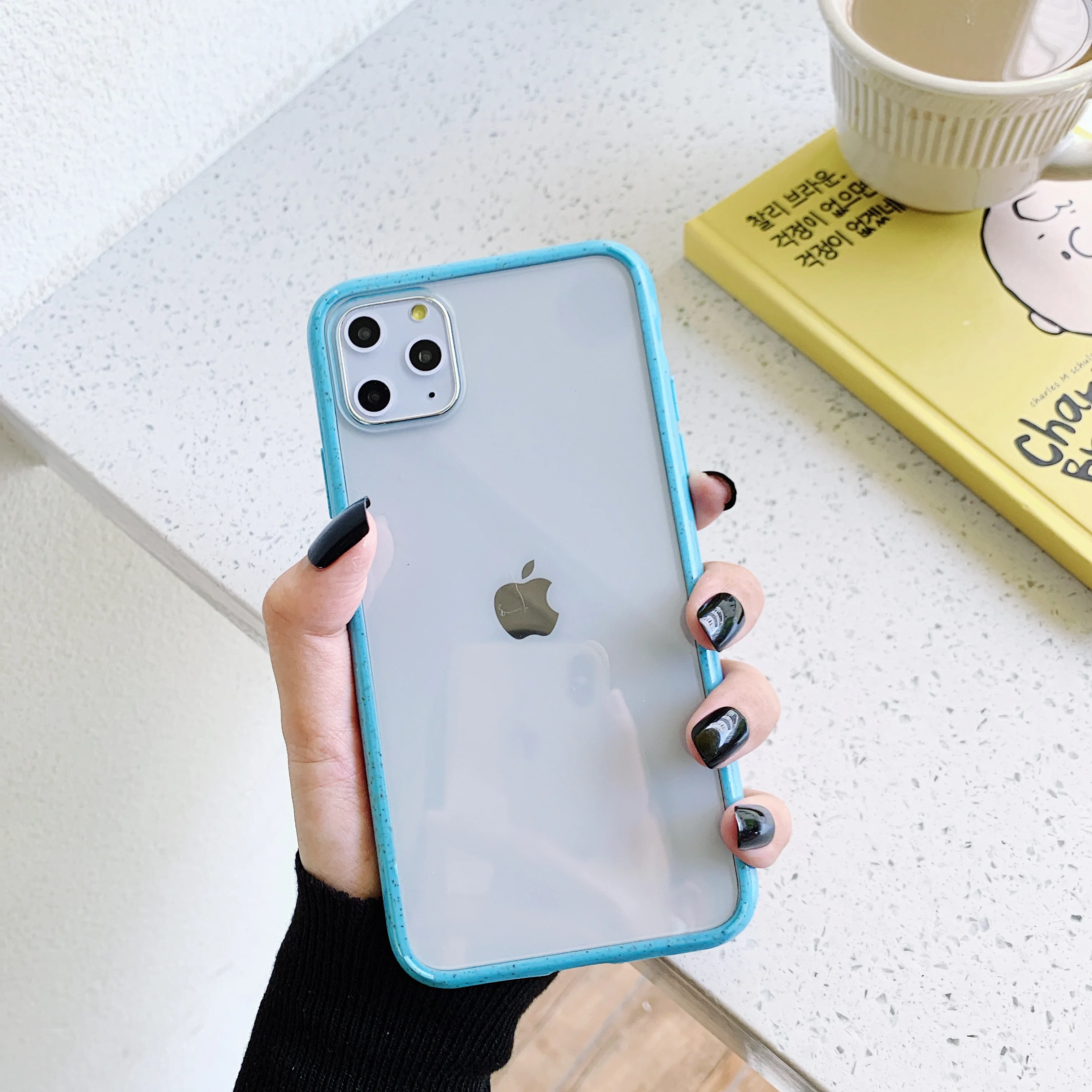 Прозрачный ударопрочный чехол с рамкой для iPhone 11 Pro Max XR XS 7 8 Plus X из мягкого ТПУ