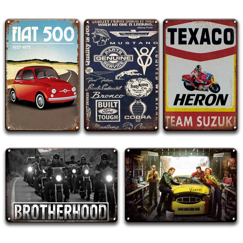

Castrol Texaco Motor Oil Metal Sign Indian Retro Motorcycle Tin Plate Signs Vintage Garage Man Cave Home Living Room Decor