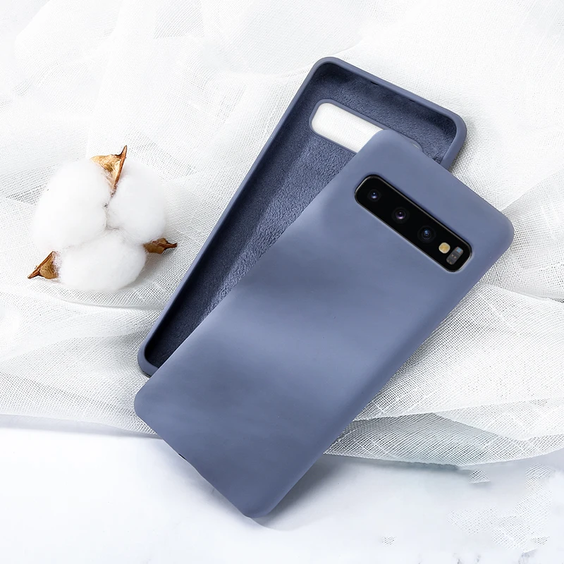 Силиконовый однотонный чехол для samsung Galaxy A10 A20E A20 A30 A40 A50 A70 M20 S8 S9 S10 Примечание 10 плюс S10e жидкости Чехлы мягкие из кожи TPU чехол